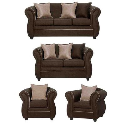 Imagen 1 del producto Juego de Living Black Factory Emili 7 Cuerpos Café