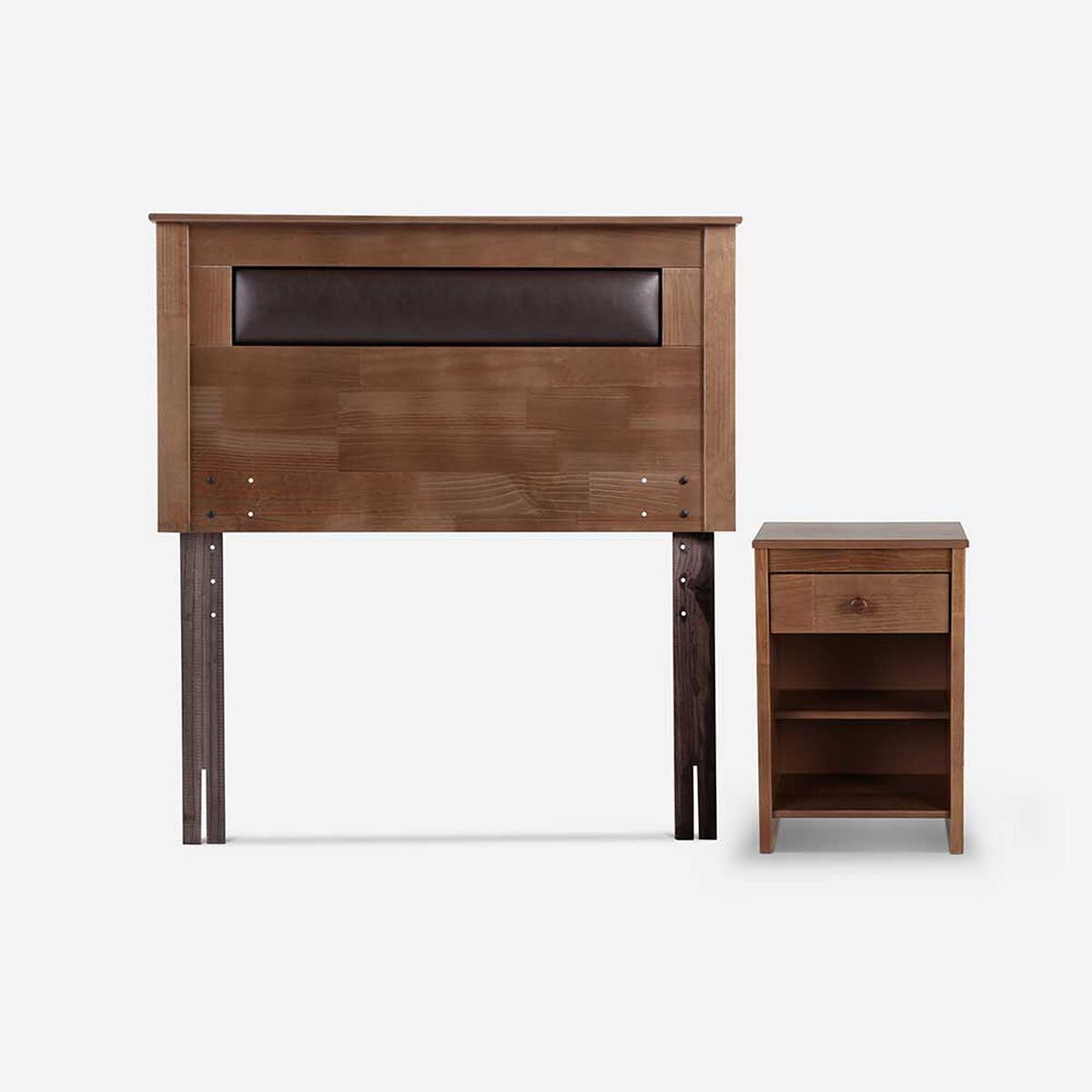 Cama Nido Rosen 1,5 Plazas Indie + Respaldo + Velador Ferrara
