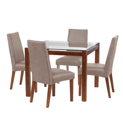 Juego de Comedor Latam Home Barcelona 4 Sillas Gris