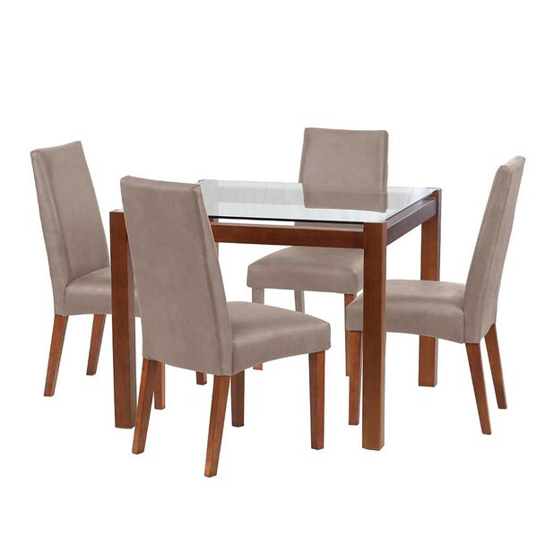 Juego de Comedor Latam Home Barcelona 4 Sillas Gris