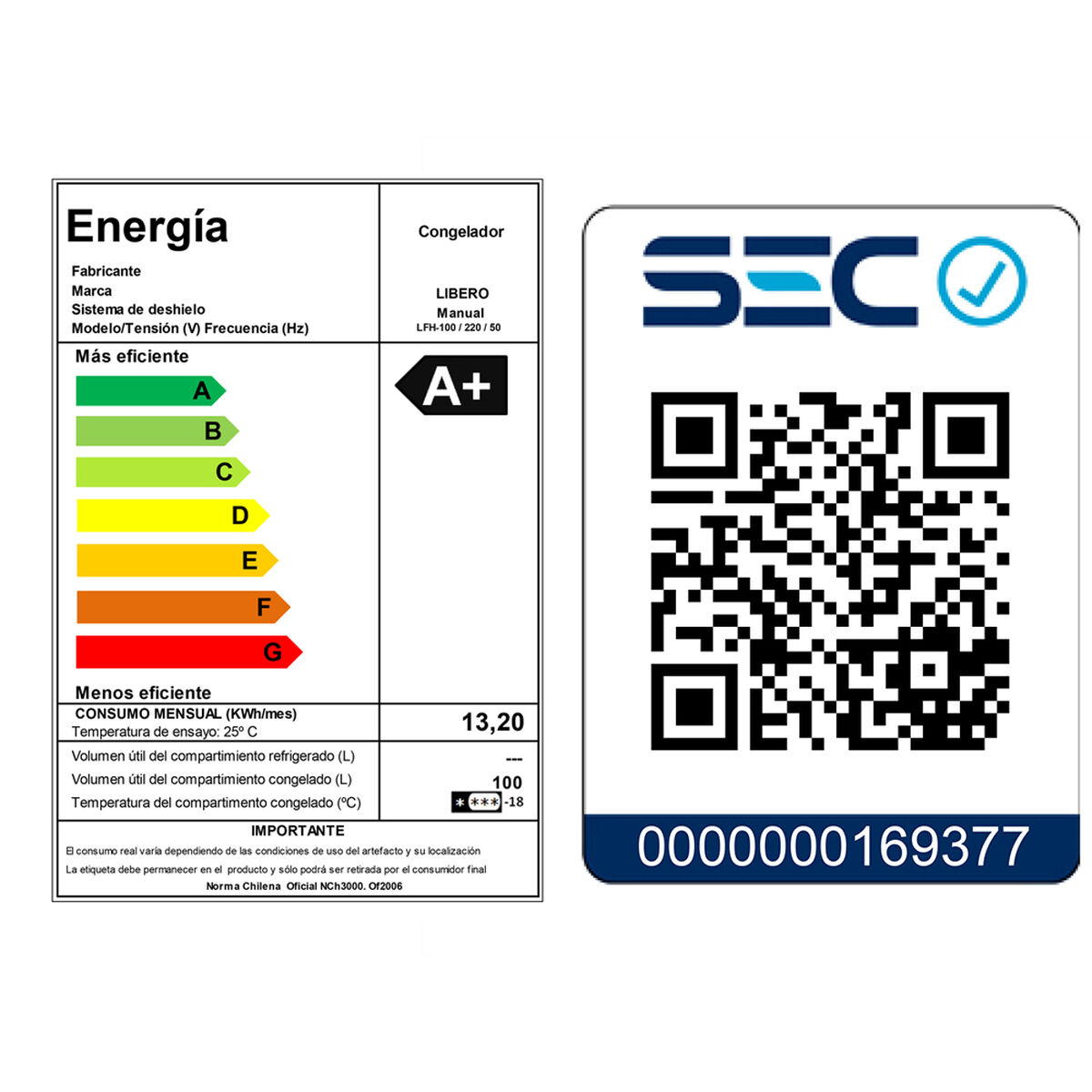 Freezer Horizontal Libero Triple Función LFH 100 100 lt