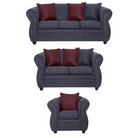 Juego de Living Black Factory Emili 6 Cuerpos Marengo