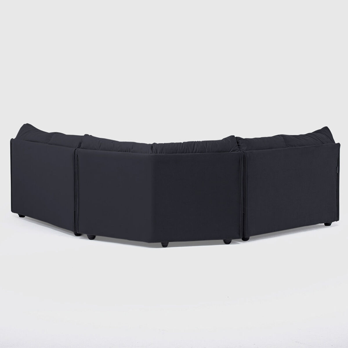 Seccional Muebles MPR Array&aacute;n 2-1-2 Cuerpos Felpa Negro