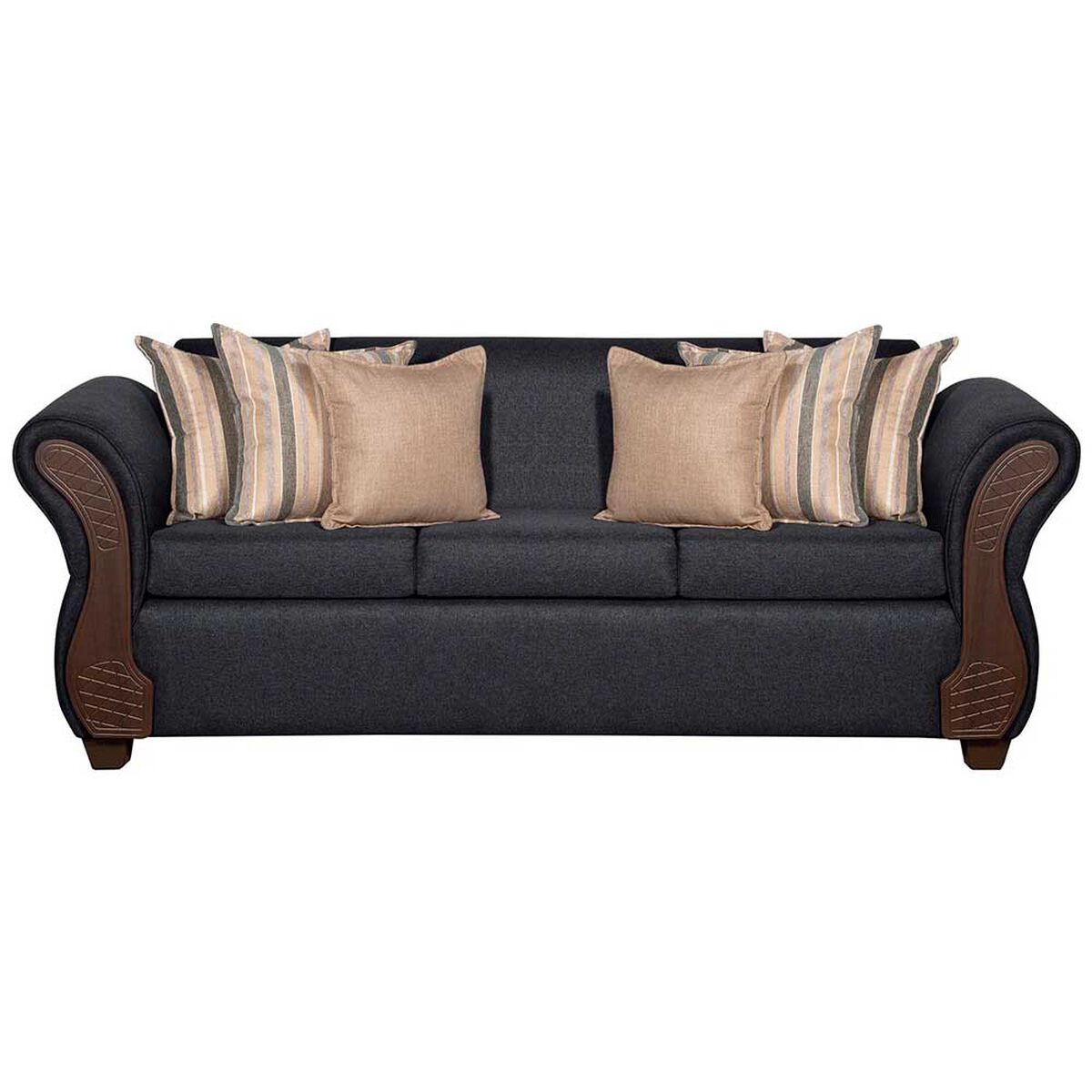 Juego de Living Ruzam Mobel Marsella Sofá 3 Cuerpos + Dos Sillones 1 Cuerpo Lino Gris