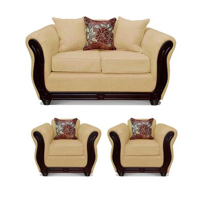 Juego de Living Elegant Detail Girona Sofá 2 Cuerpos + Dos sillones 1 Cuerpo Beige