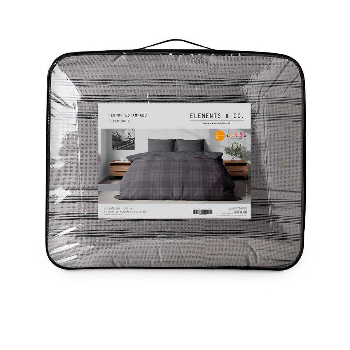 Plum&oacute;n Elements & Co King Squard Gris