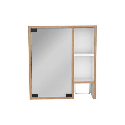 Botiquín con Espejo TuHome Martinica 1 Puerta Miel y Blanco