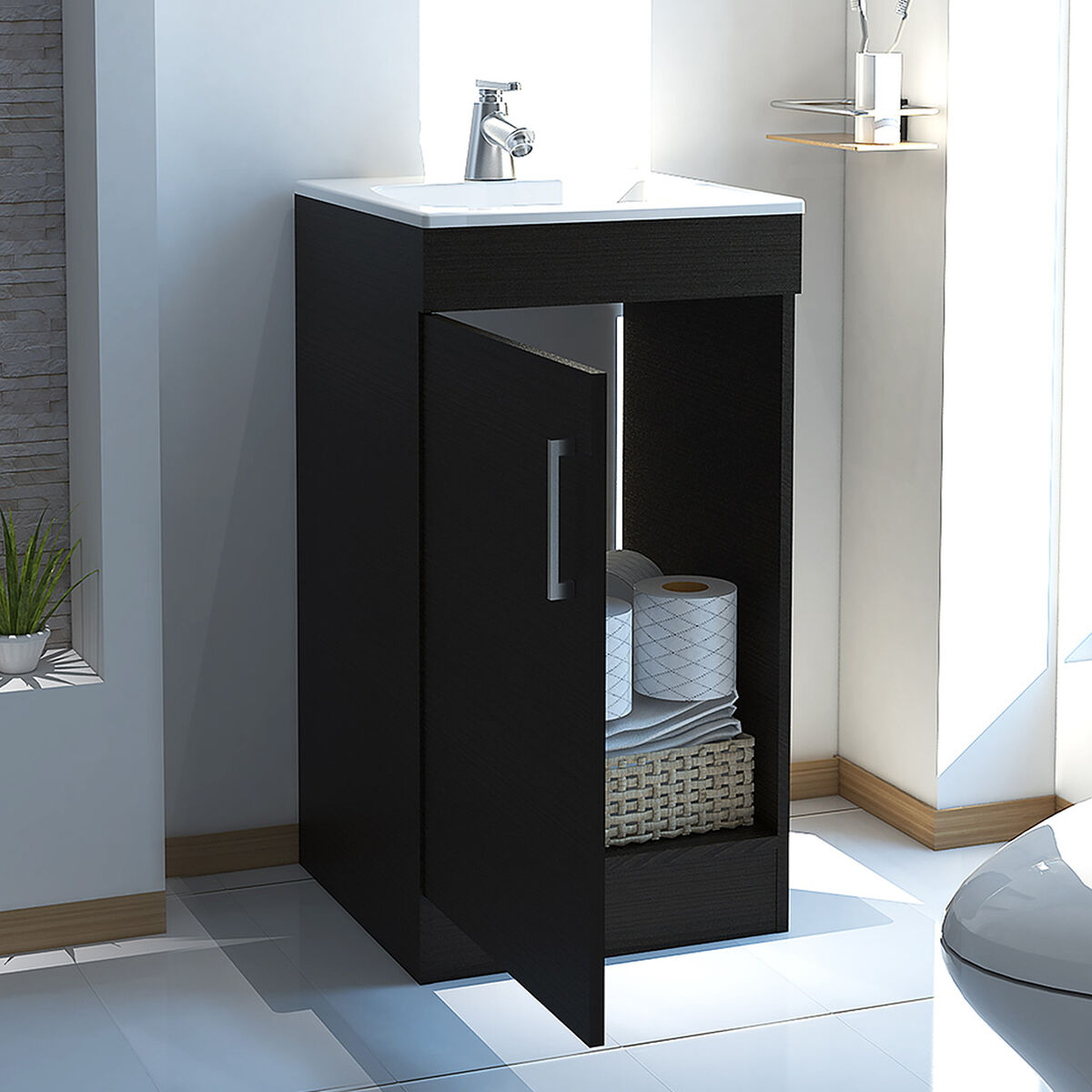 Mueble para Lavamanos +  Gabinete Espejo TuHome Madrid + Lavamanos