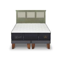 Cama Europea CIC Base Dividida 2 Plazas Grand Premium + Respaldo Torino Olivo