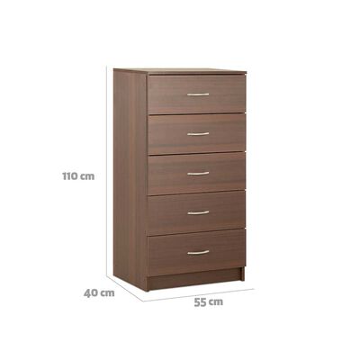 Imagen 2 del producto Cómoda Stanford 5 Cajones Chocolate