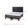 Cama Europea CIC Base Dividida 2 Plazas Balance + Respaldo Milan Negro