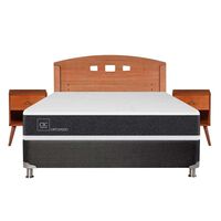 Box Spring CIC 2 Plazas New Ortopedic + Respaldo + 2 Veladores New Gales
