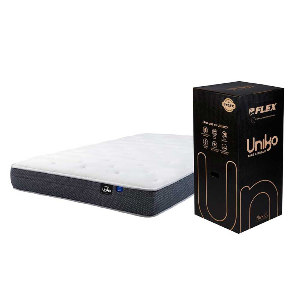 Cama Europea Flex 1,5 Plazas Uniko