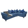 Sofá Seccional Derecho Living Factory Capri 5 Cuerpos Azul Piedra