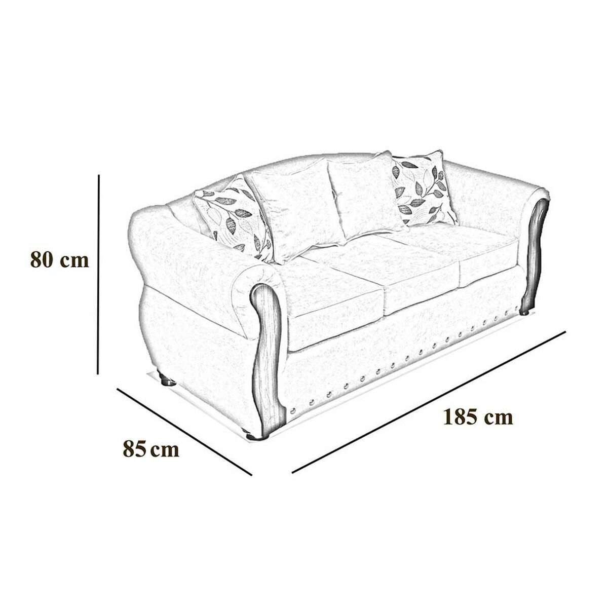 Sof&aacute; Elegant Detail Bartolucci 3 Cuerpos Rojo