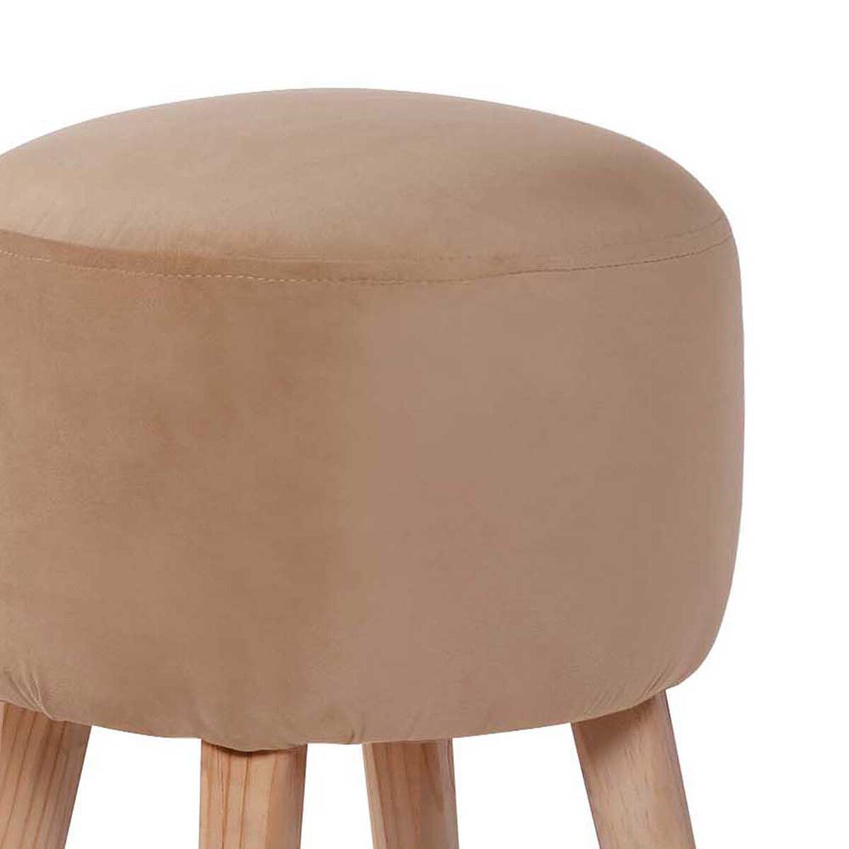 Pouf Latam Home Nantes Tela Velvet Beige