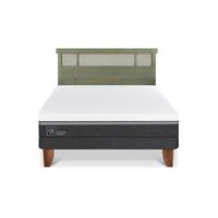 Cama Europea CIC 2 Plazas Ortopedic Advance + Respaldo Dublin Olivo