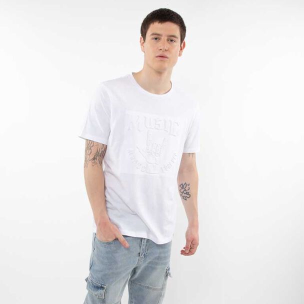 Polera Algodón Con Relieve Manga Corta Hombre Fiorucci
