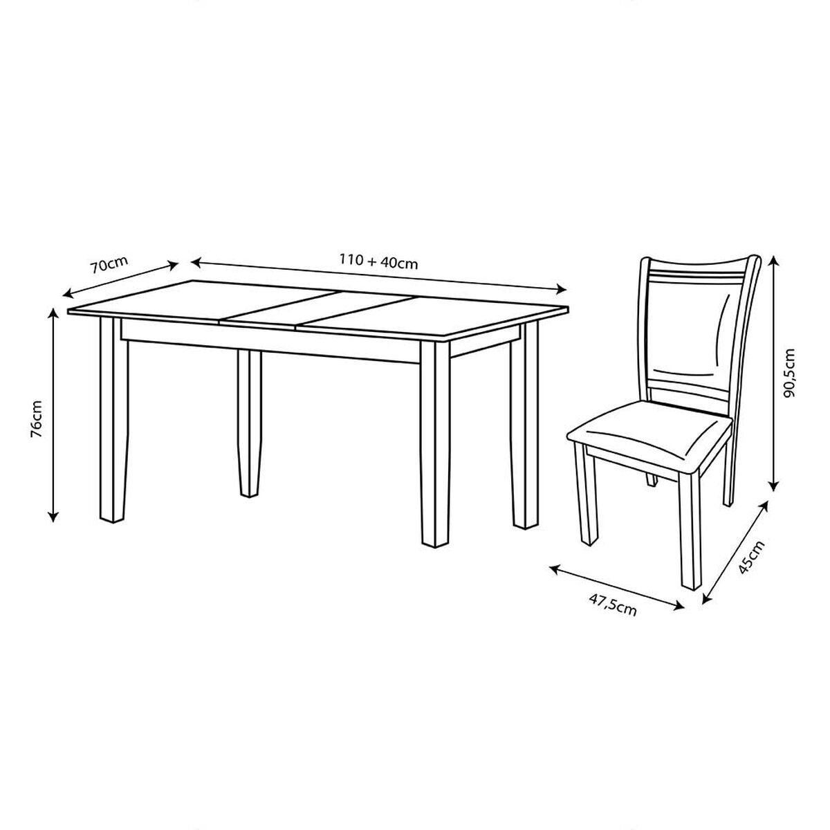 Juego de Comedor Zoy Home Andros 4 Sillas Café