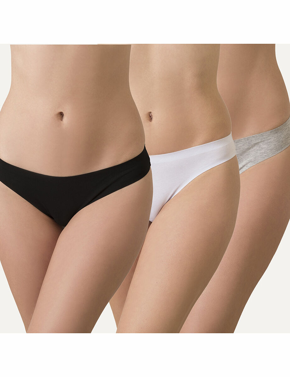 Pack 3 Bikinis de Algodón sin Demarcación