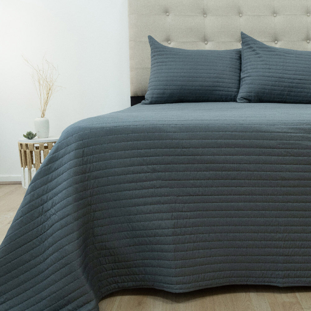 Quilt Doral 3 Plazas Lumi Marne Gris Oscuro