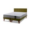 Cama Europea Latam Home Base Dividida 2 Plazas Zen Best Verde + Respaldo