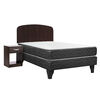Cama Europea Celta 1,5 Plazas New Mega + Respaldo + Velador Asturias