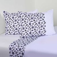 Juego de Sábanas American Family King Lavande Blanco 144 Hilos Blanco