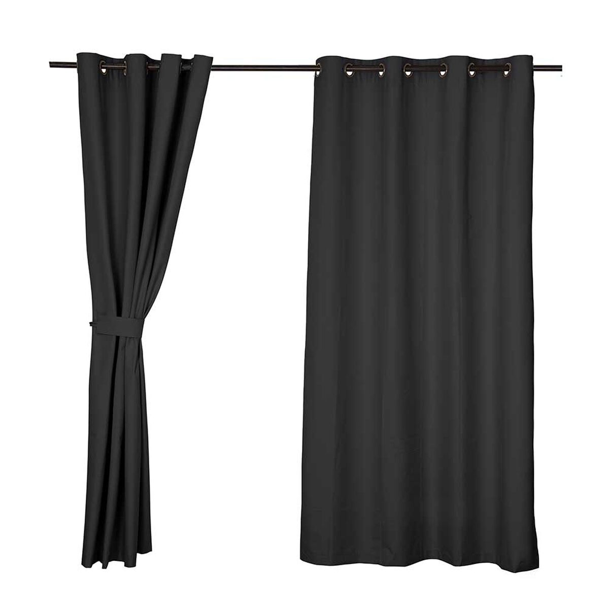 Set de Cortinas Mashini Blackout Selecta 220 x140 cm Negro
