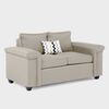 Sofá Mons Sicilia 2 Cuerpos + Dos Pouf 1 Cuerpo Beige