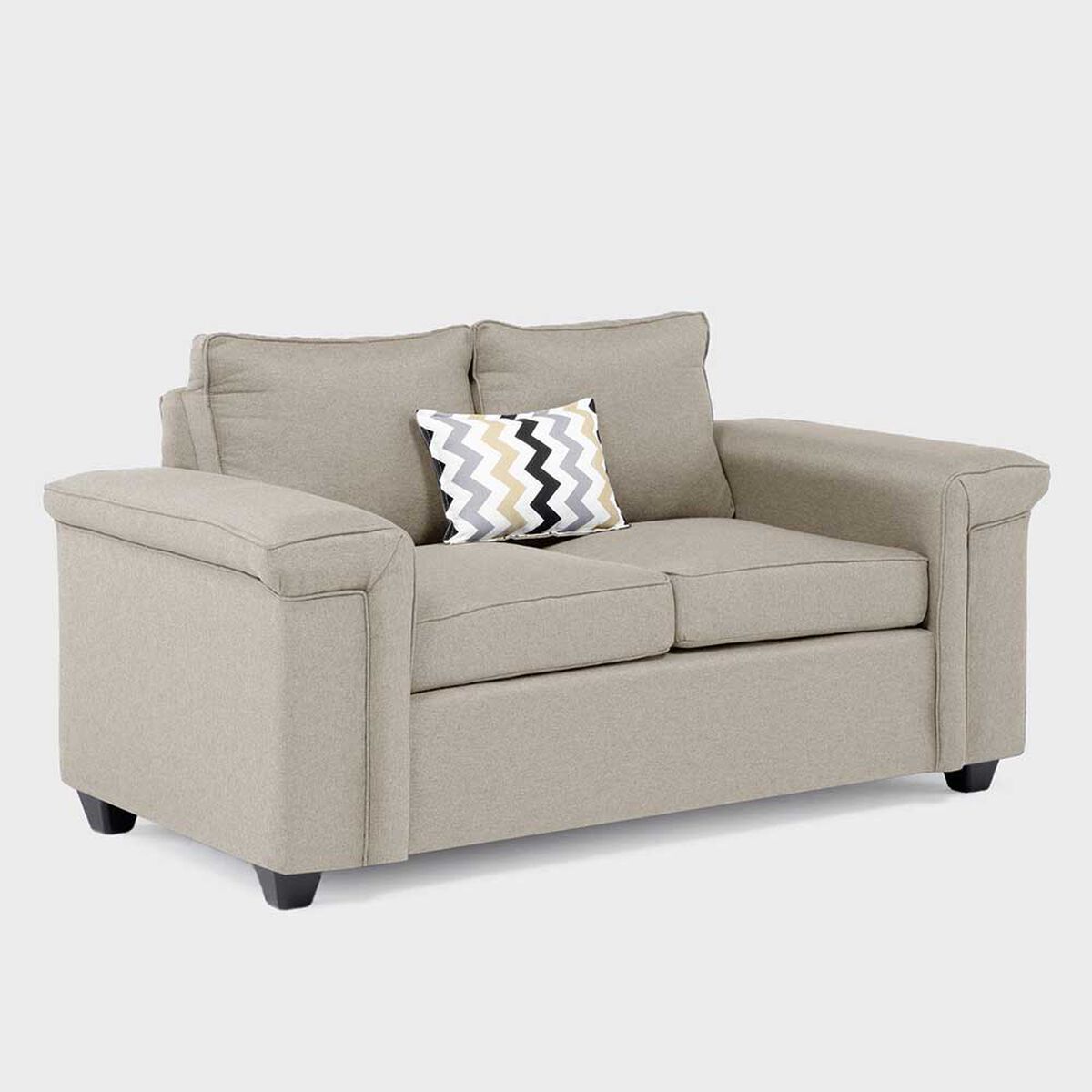 Sofá Mons Sicilia 2 Cuerpos + Dos Pouf 1 Cuerpo Beige