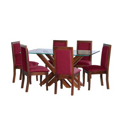 Imagen 1 del producto Juego de Comedor Latam Home Merida 6 Sillas Burdeo