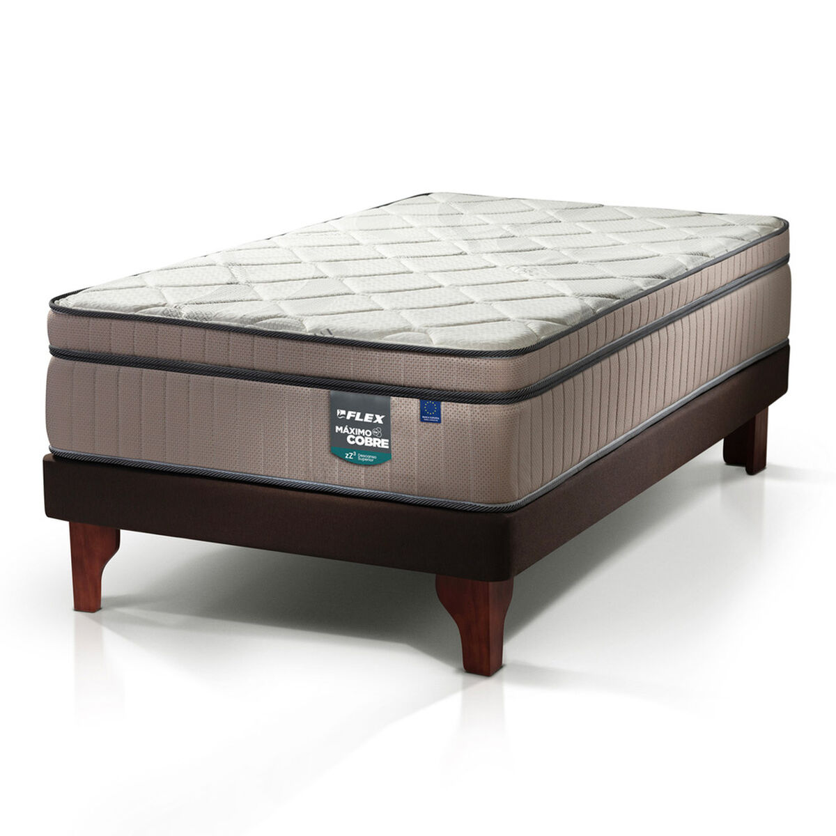 Cama Europea Flex 1,5 Plazas M&aacute;ximo Cobre