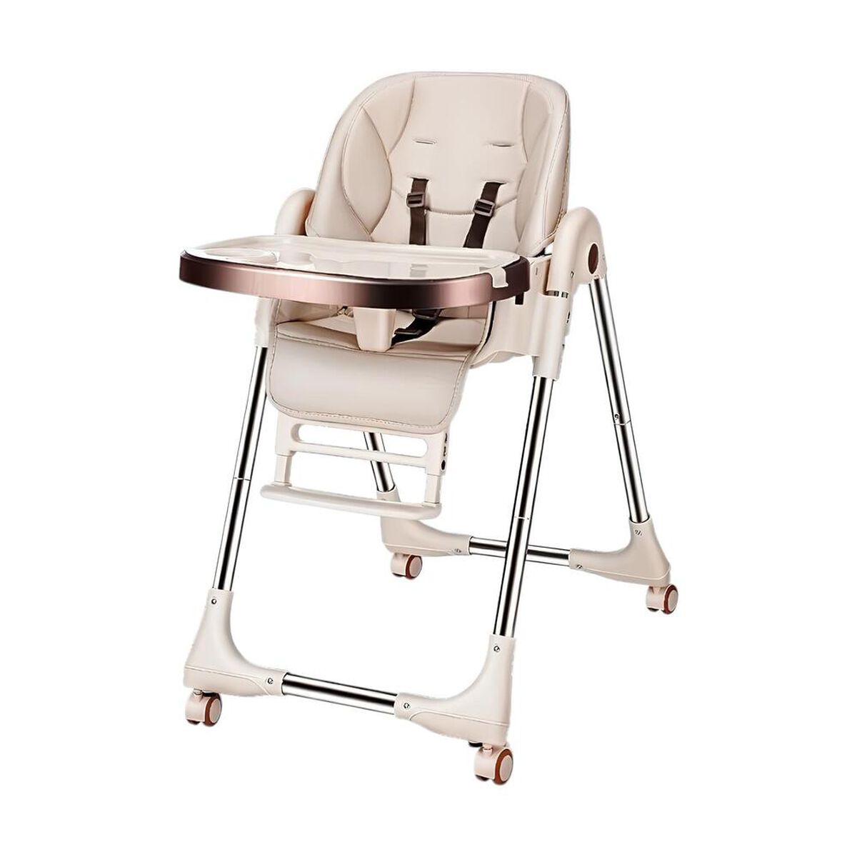 Silla de Comer Multiposiciones Plegable Dorada Lubabycas