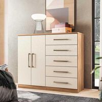 Cómoda Onessta Malaga 5 Cajones 2 Puertas Jatova Arena