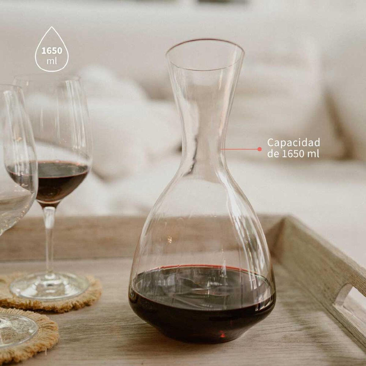 Decantador Aireador Vino Simplit Chateau 1650 ml