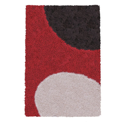 Imagen 2 del producto Alfombra Shaggy Roma Círculos Rojo 150X220 Cm