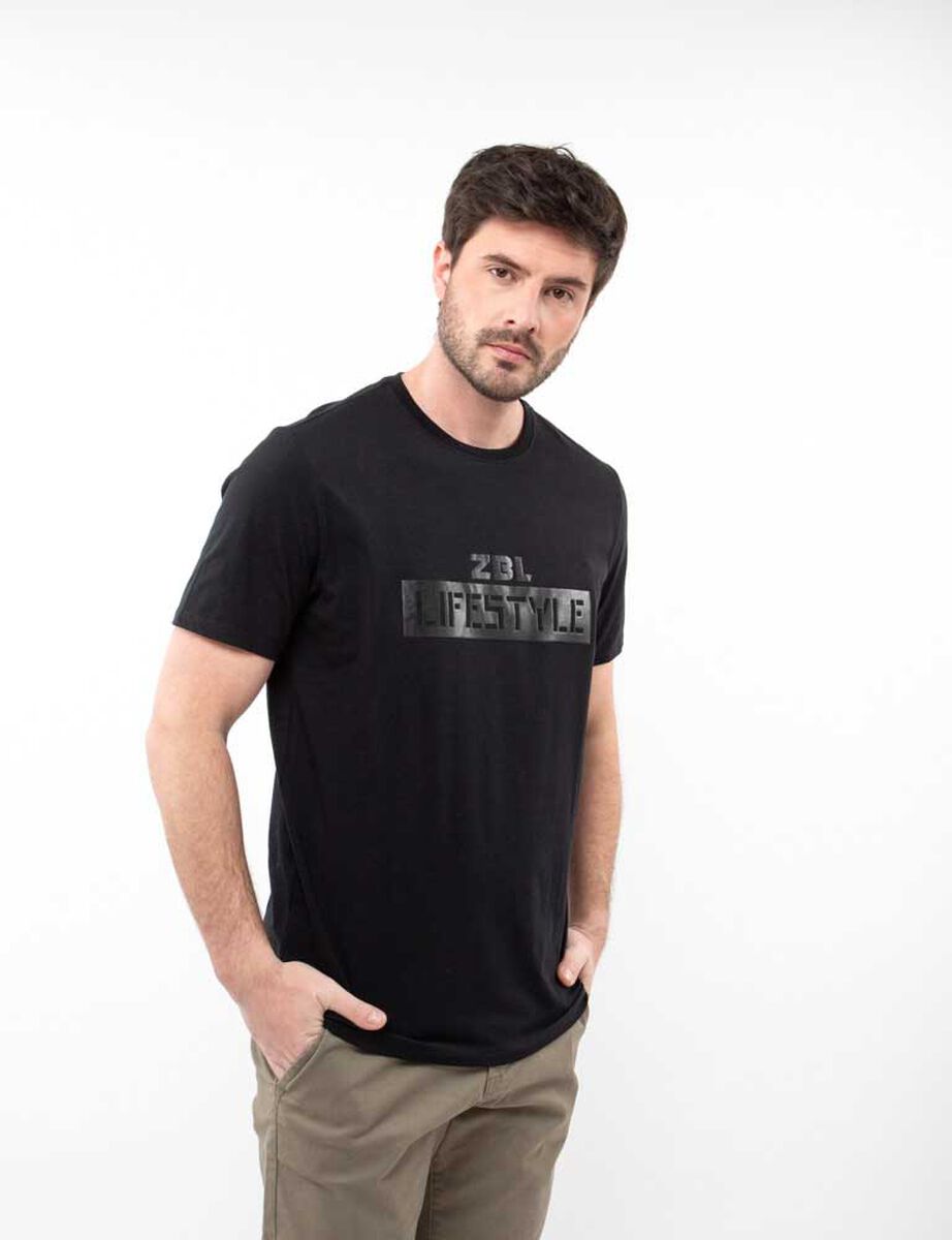 Polera Con Estampado Slim Manga Corta Hombre Zibel