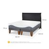 Cama Europea CIC Base Dividida 2 Plazas Alaska + Respaldo Miro Negro