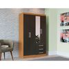 Closet Yardas Amelia 4 Puertas 3 Cajones con Espejo Freij&oacute; Negro