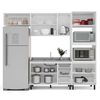 Kit Cocina Modular delta Vekkahome 8 Puertas 4 Cajones Blanca