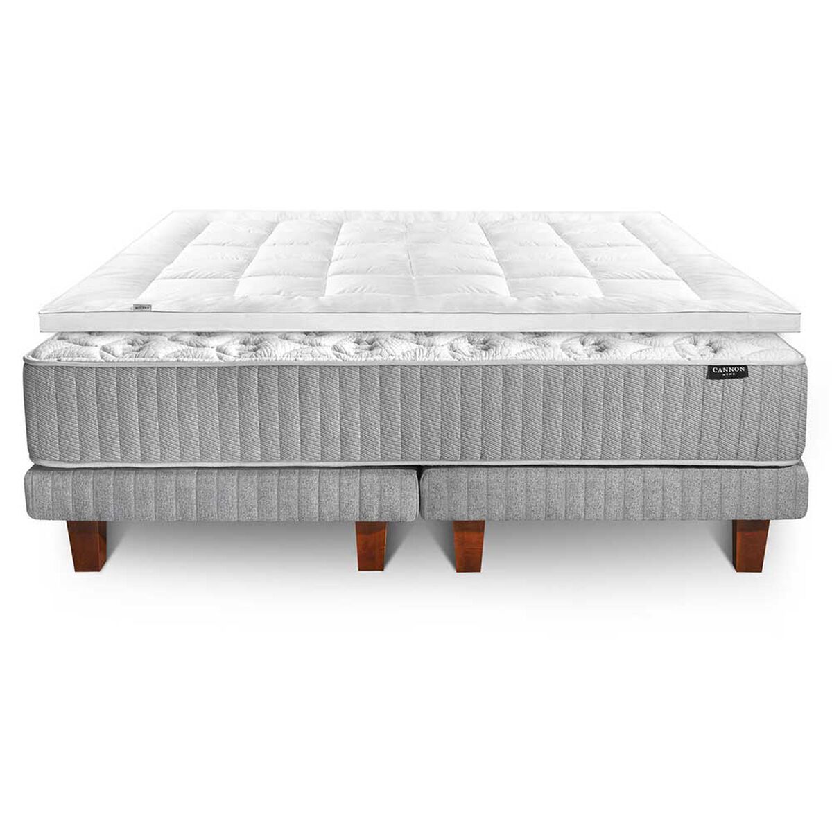 Juegos de Dormitorio Cama Europea Cannon Hybrid Cotton 2 Plazas + 2 Almohadas + 1 Topper