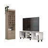 Combo Rack TV65  + Mesa de Arrimo TuHome Nomik Blanco Rovere