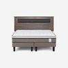 Cama Europea Rosen Base Dividida 2 Plazas New style 6 + Respaldo Ferrera Gris