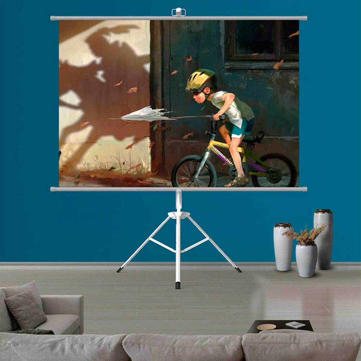 Proyector Portatil Smart Orion 12000lm + Tel&oacute;n 60" LEVO