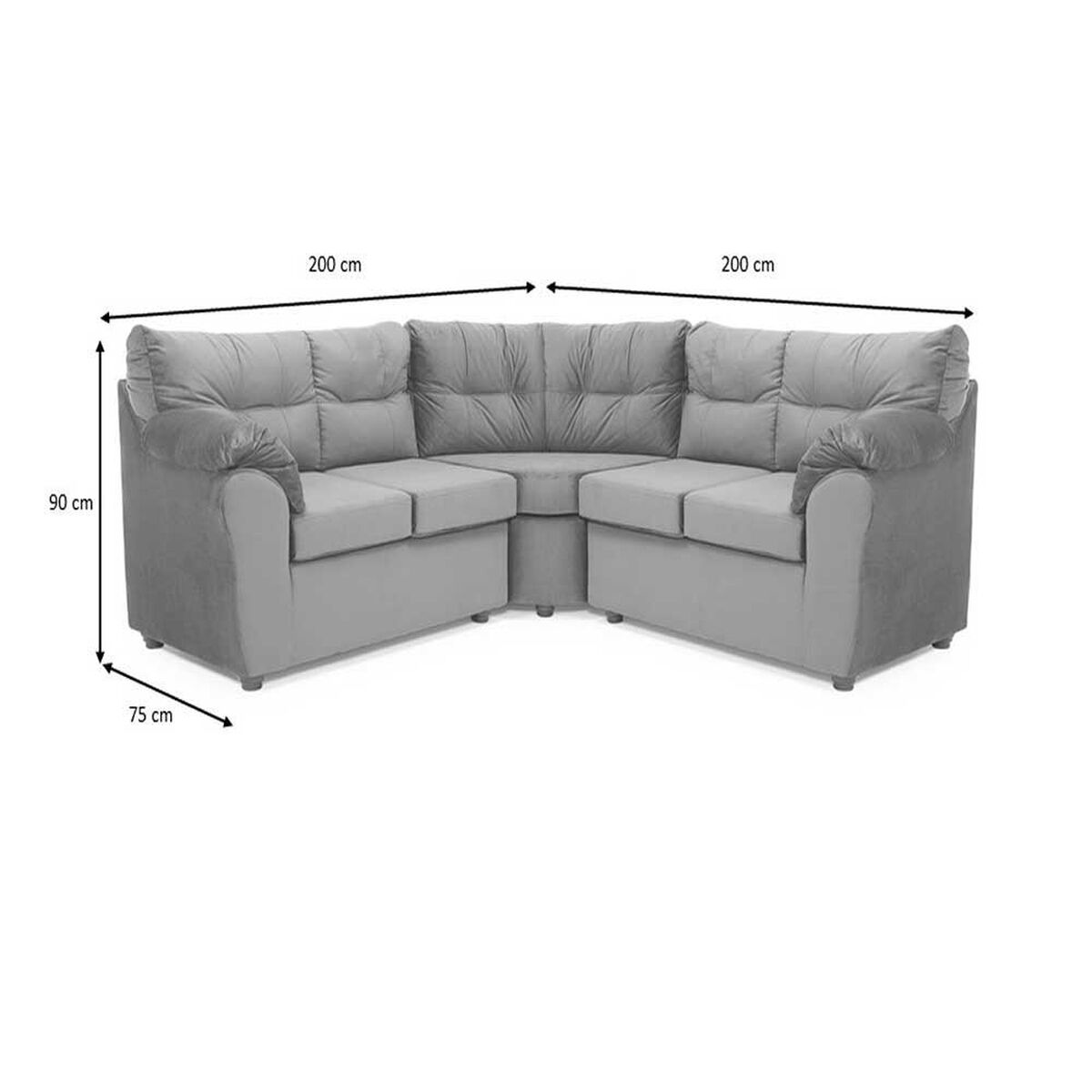Sofá Seccional Muebles MPR Alerce 5 Gris