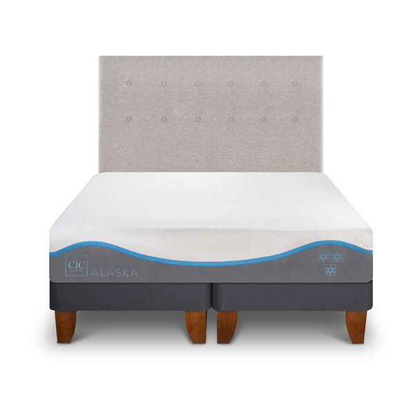 Cama Europea CIC Base Dividida 2 Plazas Alaska + Respaldo