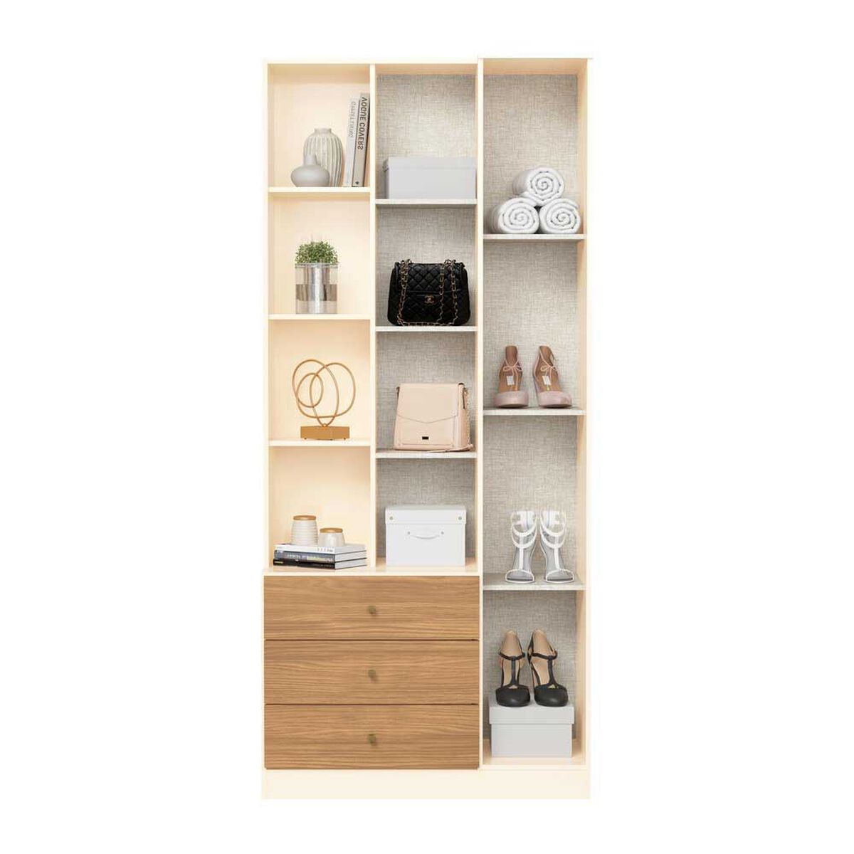 Closet Home Mobili Karla 2 Puertas 3 Cajones Café