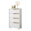 Cómoda Vekkahome Sole 4 Cajones Blanco Café