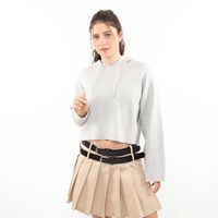 Sweater Crop Mujer Icono Gris